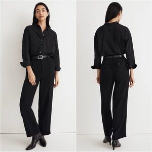 Madewell Trousers Tailored Straight-Leg Pants Black 8 NWT New
